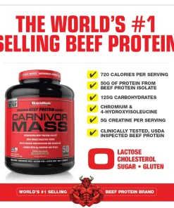 Carnivor Mass - 100% Beef Protein Mass Gainer 2,6KG - Musclemeds – Bild 3