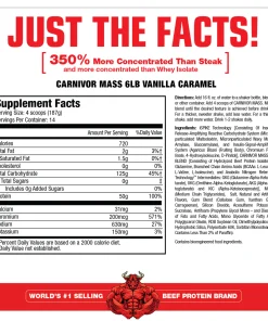 Carnivor Mass - 100% Beef Protein Mass Gainer 2,6KG - Musclemeds – Bild 6