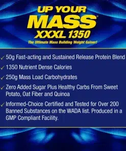 UP YOUR MASS XXXL 1350 - MASSGAINER - 2,7KG - MHP STRONG - Afbeelding 5