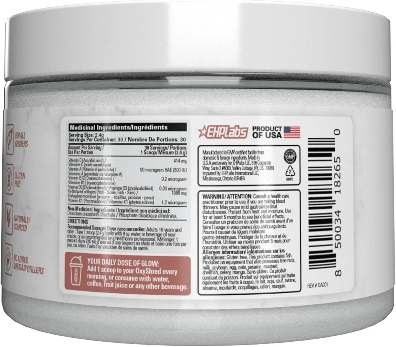 OxyGlow - Natural Marine Collagen - EHPLabs - Afbeelding 5